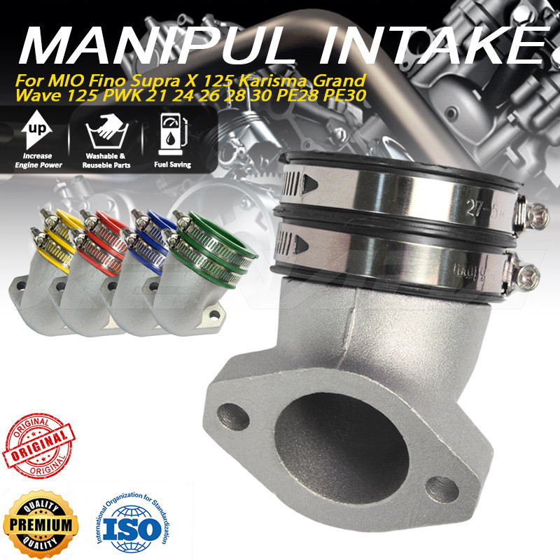 Manipol Karbu Intake Manifold 4 Valve MIO Fino Supra X 125 Karisma Grand Wave 125 PWK 21 24 26 28 30