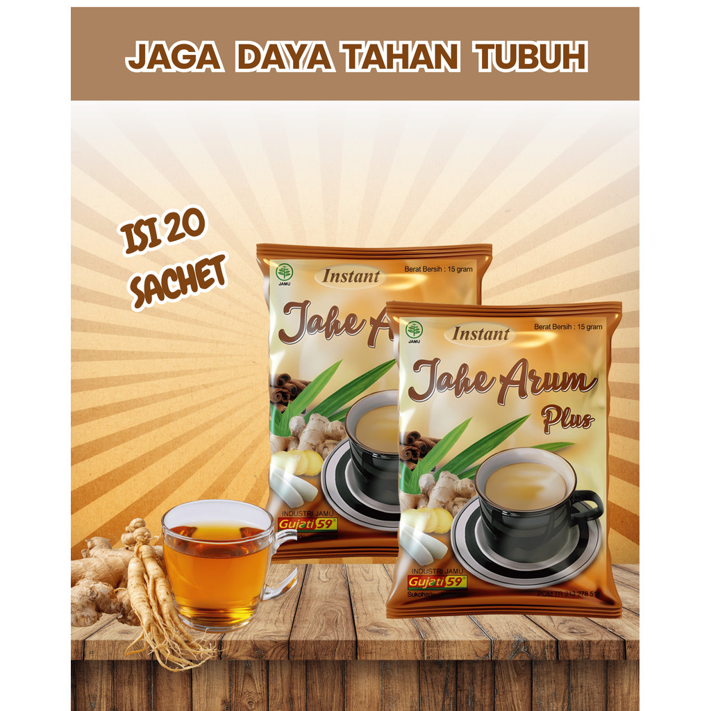 Gujati Jahe Arum Plus 20 Sachet, Rasa Enak Hangat