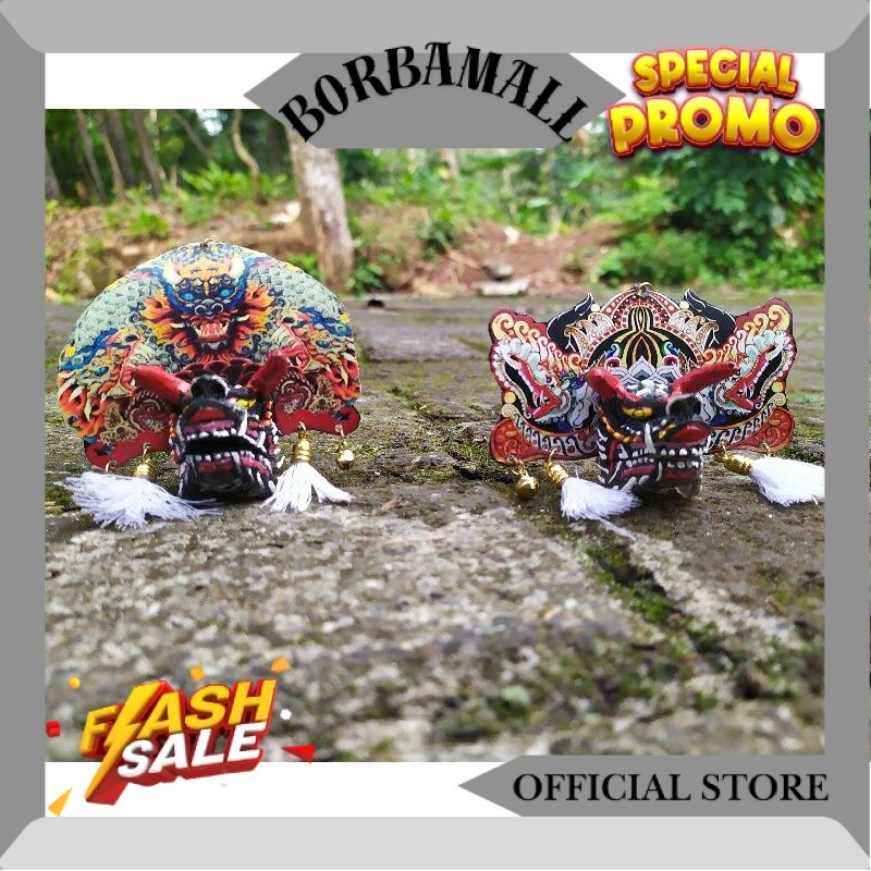 BARONGAN DEVIL putih gantungan kunci reog barong jaranan jawa timur souvenir miniatur WS