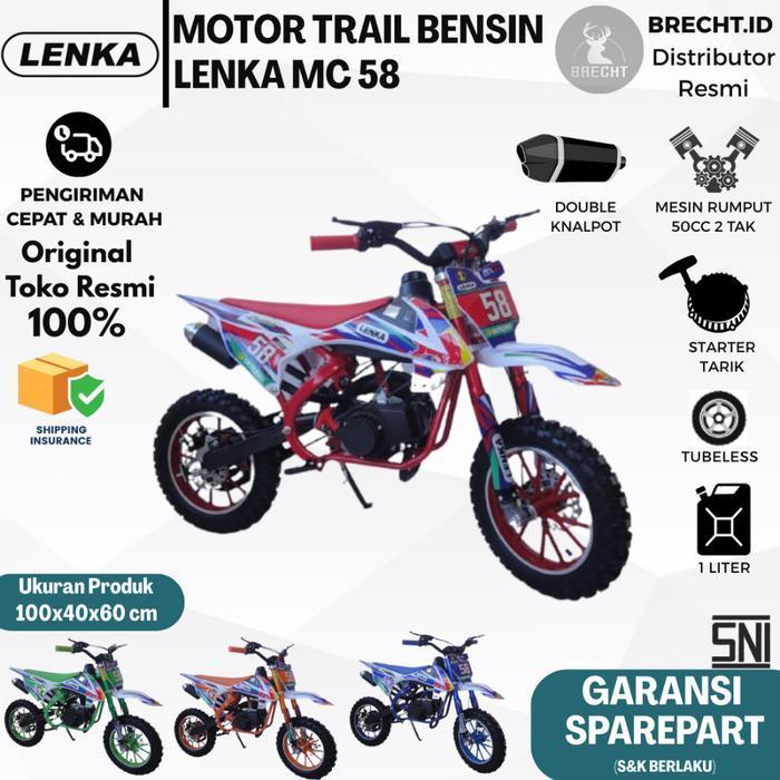 MOTOR BENSIN MINI TRAIL LENKA MC 69 50CC MINI TRAIL ANAK & REMAJA TREIL LENKA MC69 - MC 58 MERAH