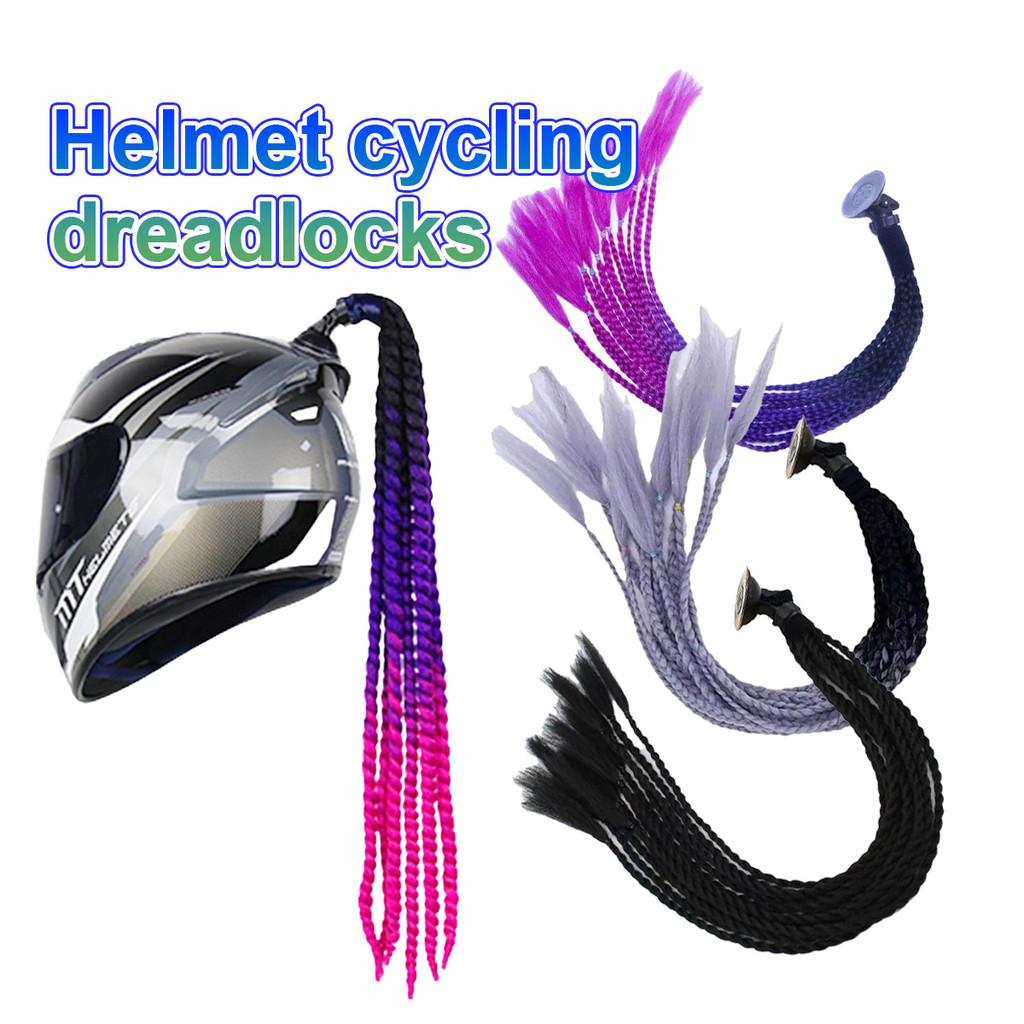 Helm Dekorasi Elektrik Ornamen/ Wig Rambut Palsu Helm Motor Universal/Helm Ekor Kuda Tipis