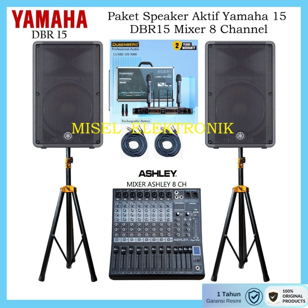 Paket Soundsystem Yamaha DBR 15 Mixer Audio 8 Channel Super M8  USB Bluetooth