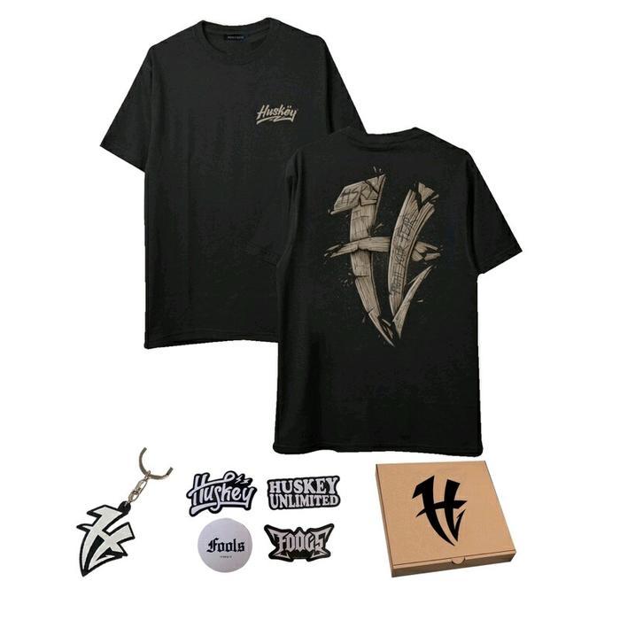(COD) Huskey Logo Wood BLK | Kaos Pria Distro Original | T Shirt Pria | Atasan Pria Kece Keren - Hit