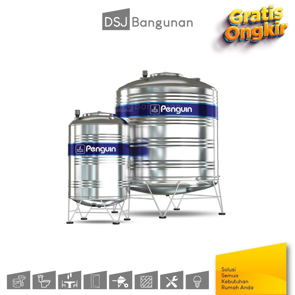 Penguin Stainless Steel Tank Tangki Air Tandon Air Toren Stainless TBSK