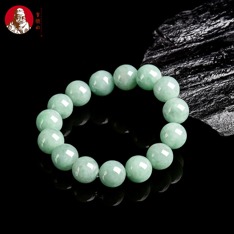 [Dengan sertiflkat  identiflkasi]Natural Sebuah batu giok 13mm gelang manik-manik bulat, gelang mani