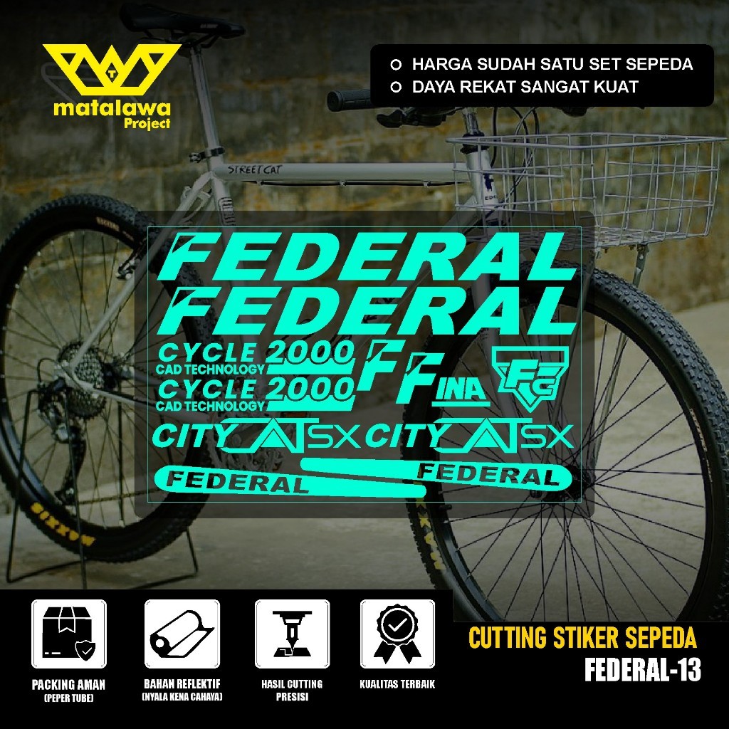 COD Cutting Sticker Sepeda FEDERAL City Cat sx Stiker Streetcat MG 33 MTB BIKE street cat 550 SX 13