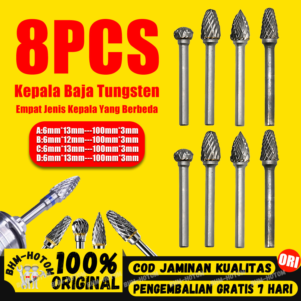 Mata Bor Tuner Reamer Porting Tungsten Carbide Satuan 8PCS Mata Tuner Panjang 3x100mm Long Cunner Ma