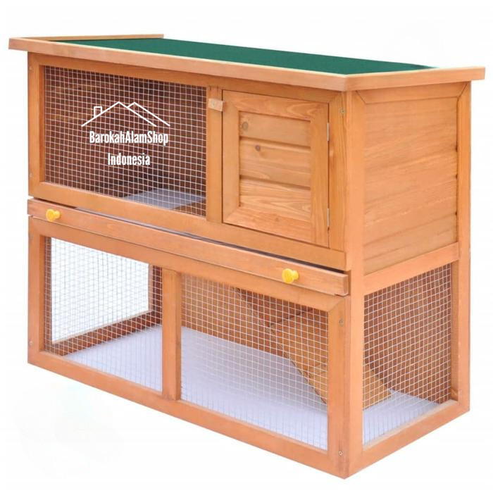Kandang Kelinci,kucing Kayu Mini Tingkat | Rumah Kelinci Indoor Outdoor
