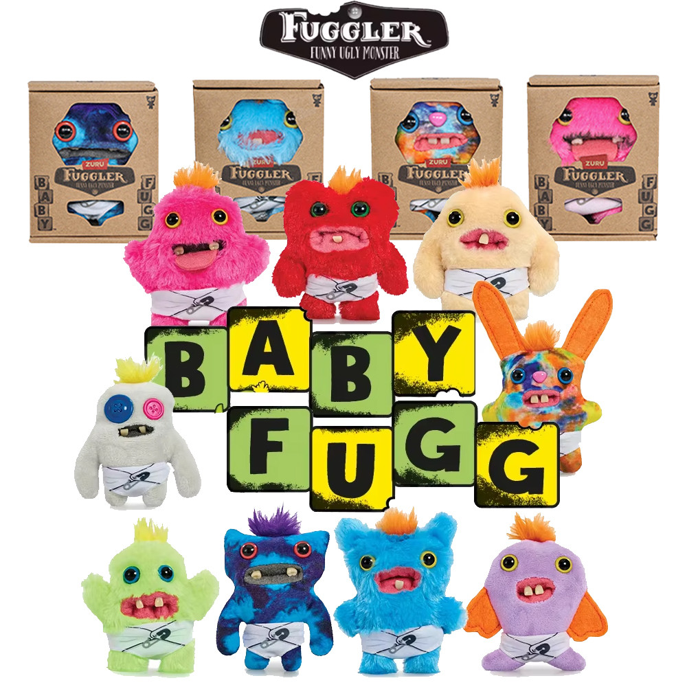 Fuggler Funny Ugly Baby Monster Plush Toys Wide-Eyed Monster Shy Guy Squishy Stuffed Animals Cute Pe