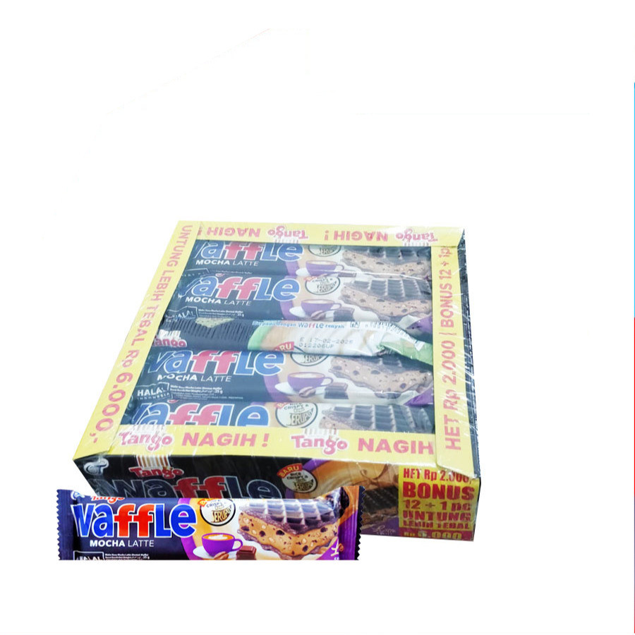 [UniGrosir] Tango Waffle Mocha Latte 25 gr x 12 pcs BOX Wafer Coklat Moka