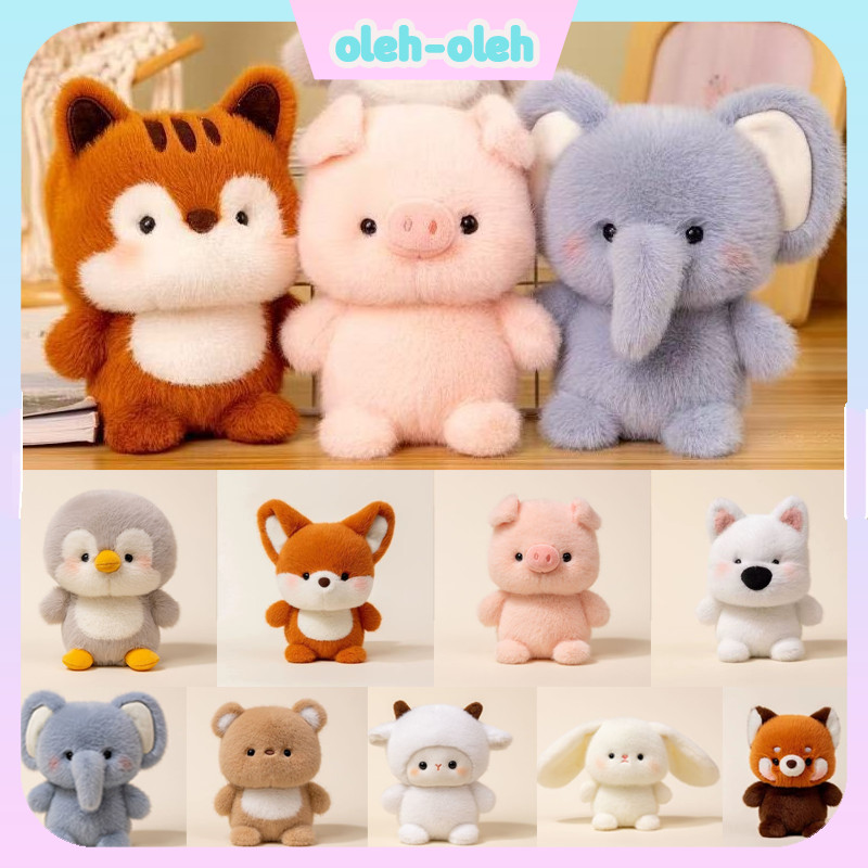 Boneka Hewan Lembut 16cm / Boneka Karakter Lucu (Kelinci, Anak Anjing, Beruang, Babi) untuk Hadiah U