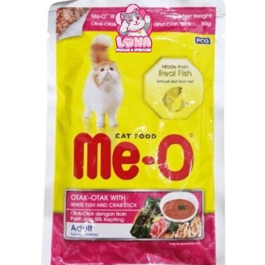 Meo Pouch Adult Otak-Otak White Fish & Crabstick 80gr