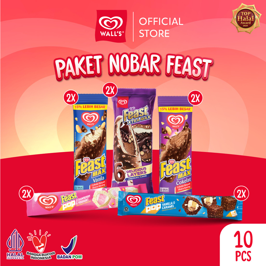 Wall's Paket Nobar Feast 10 Pcs - Es Krim/ Ice Cream