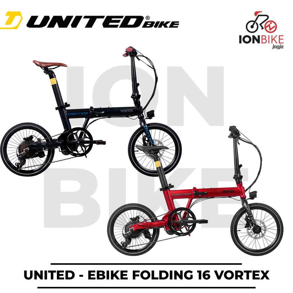 Sepeda Lipat 16 Ebike UNITED VORTEX E-Bike Listrik With Pedal Assist - Seli Elektrik Murah Awet Gili