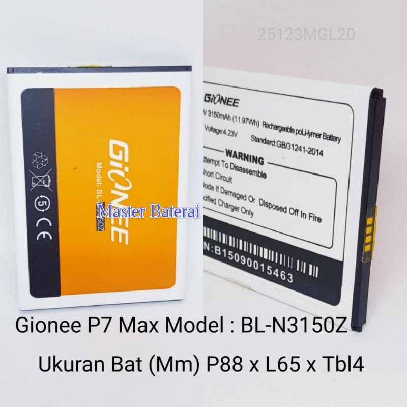 GIA Kita|| Baterai Gionee P7Max Gione P7 Max Kode Batrai BLN3150Z/BL-N3150Z