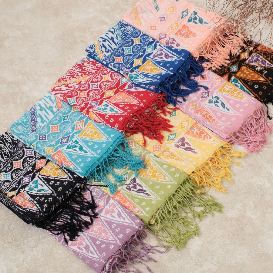 Selendang Batik Seno Kelir Pekalongan Meradelima Katun Paris