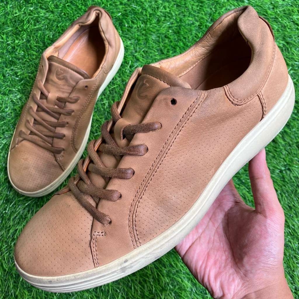 Sepatu ECCO Soft 7 City Brown Leather sneakers ukuran 43