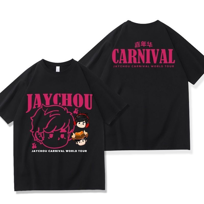 Kaos Oversized T-shirt Jay Chou Carnival World Tour Print Combed 30s Sablon Premium Tidak Luntur Uni