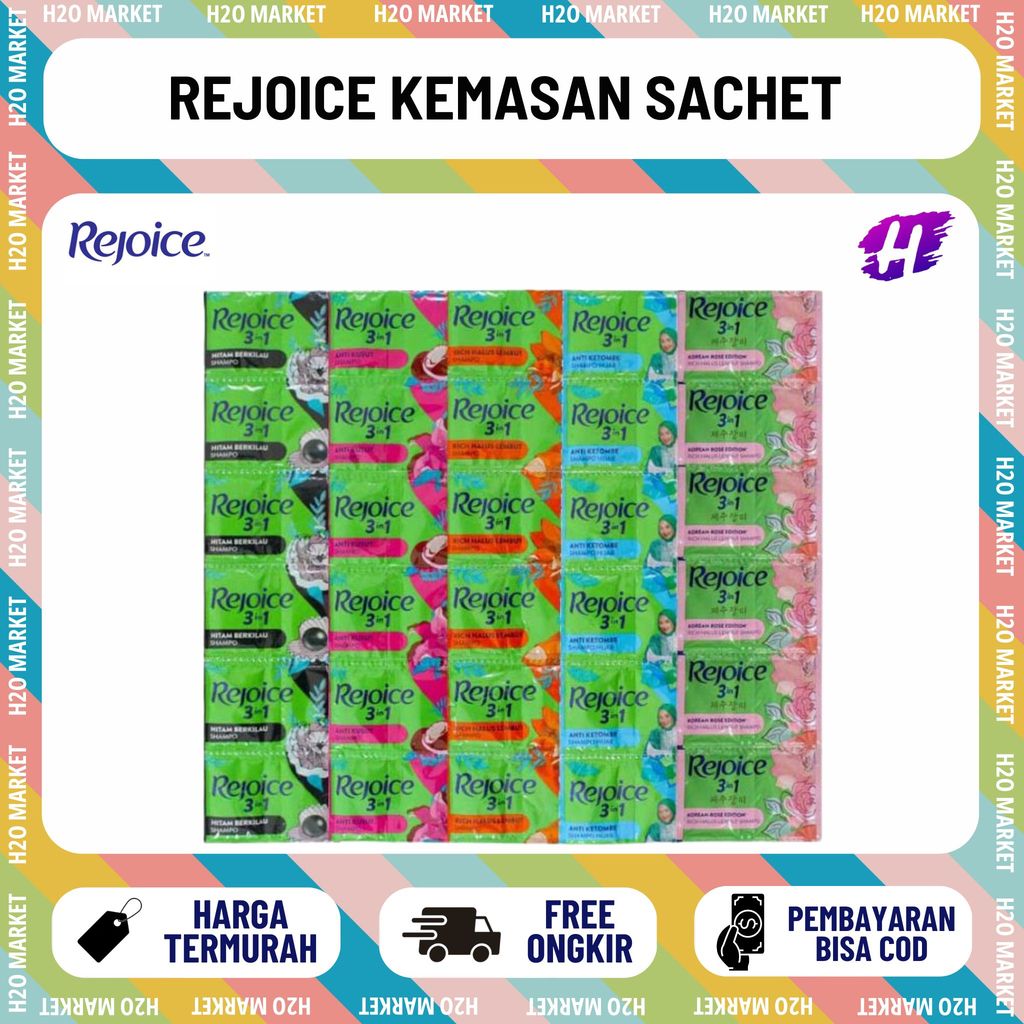 SAMPO REJOICE RENCENG SACHET 1 PCS 3IN1 KEMASAN 10 ML ALL VARIANT REJOICE SAMPO WANGI
