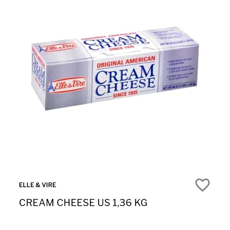 Elle Vire Cream Cheese Krim Keju 1,36 Kg - YukFresh