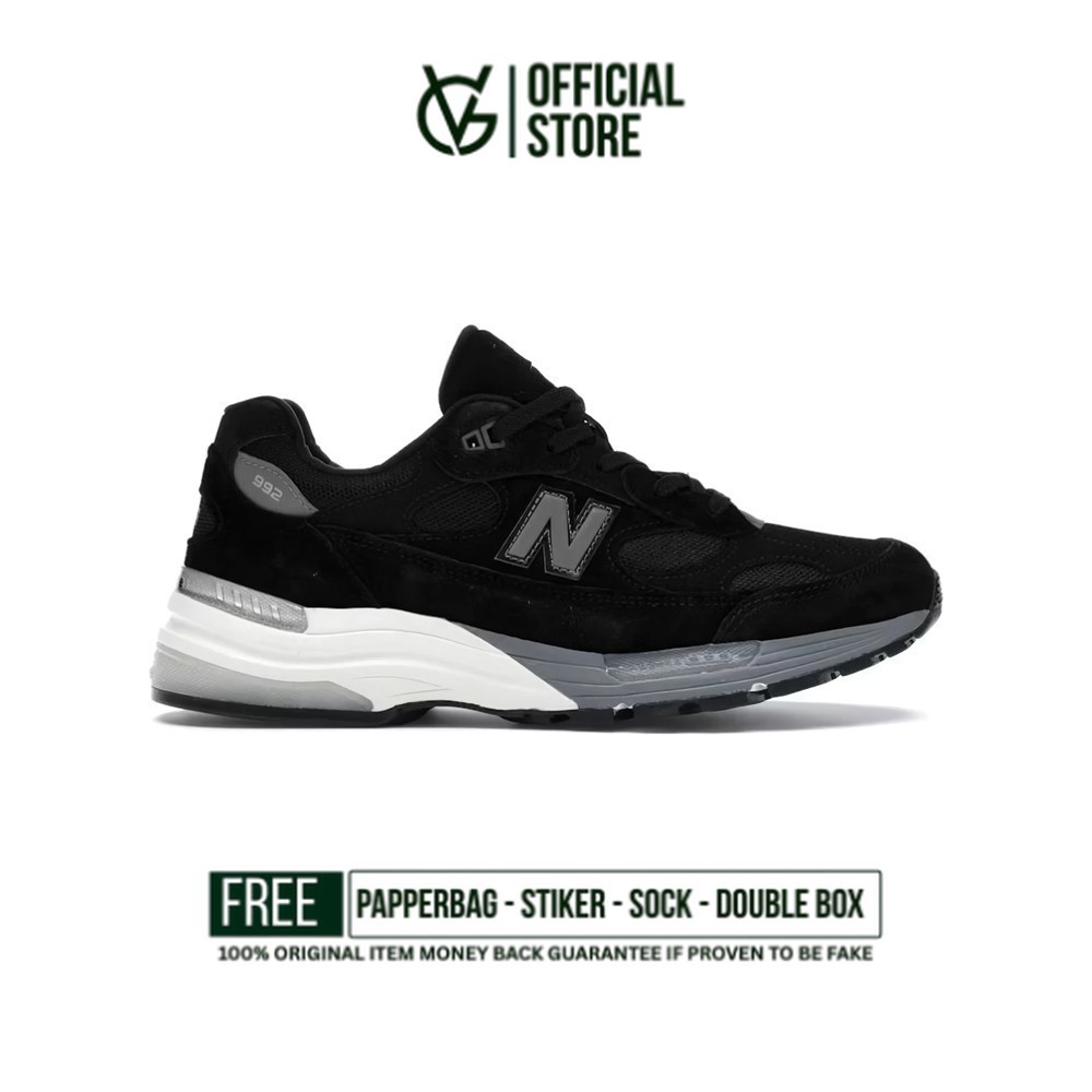 Sepatu Sneakers New Balance 992 Black Grey Original Authentic Unisex