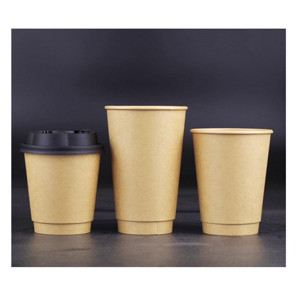 Gelas Kertas Papercup Double Wall Full Kraft 8oz 12oz 16oz 22oz | Papercup Tebal Tahan Panas • Anti 