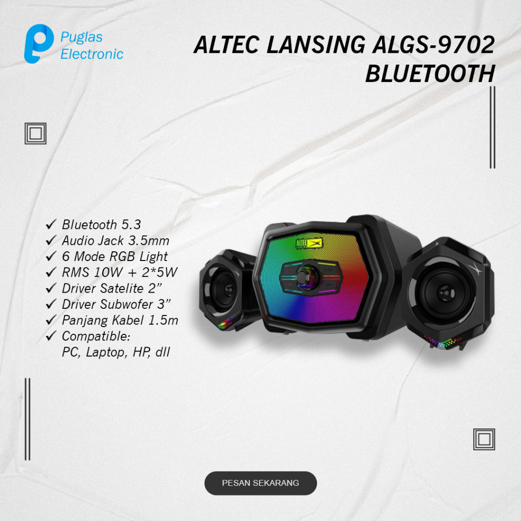 Speaker Bluetooth Altec Lansing ALGS9702 Gaming Komputer PC Laptop HP