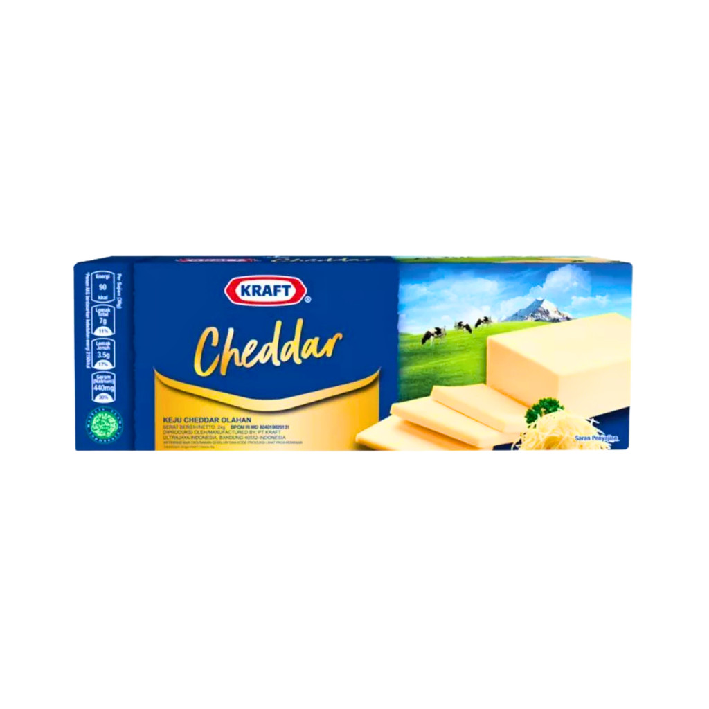Kraft Cheese Cheddar 2 kg / Keju Kraft Cheddar 2kg