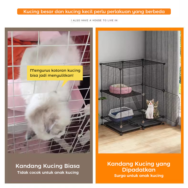 Kandang Kucing Tingkat Pagar Kucing Tinggi Kandang Kucing Kandang Hewan.