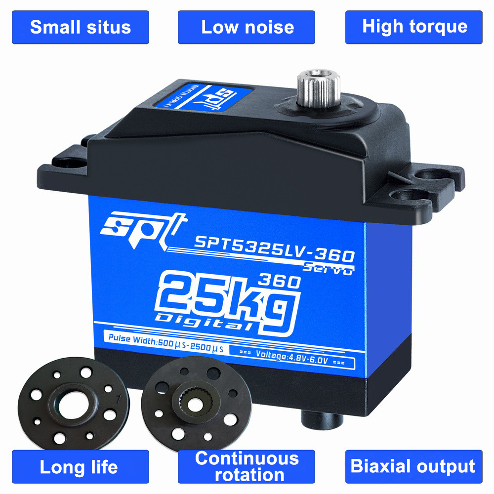 SPT5325LV 360Degree Continuous rotation 25KG Digital Metal Gear Double Axis Servo 4.8-6V for RC Robo