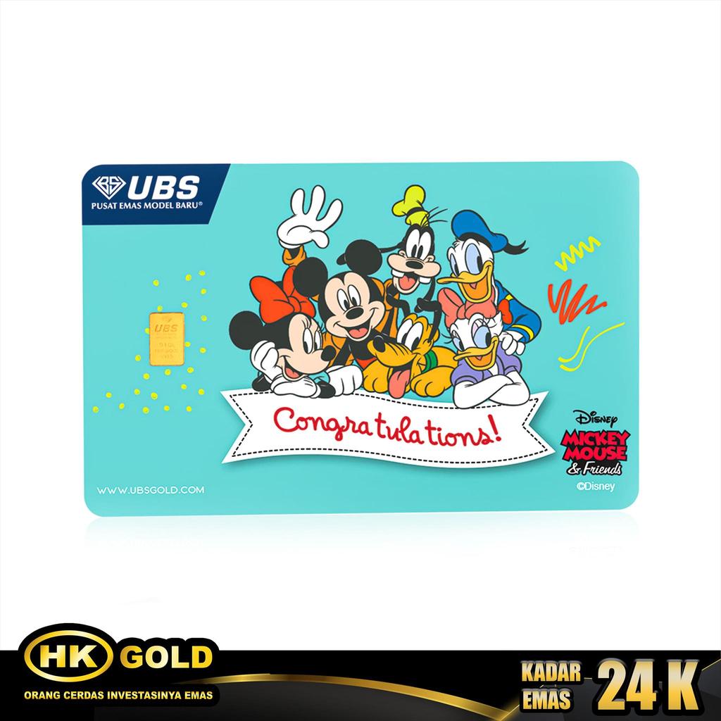 Logam Mulia 24K  0.100 Gram UBS Mickey