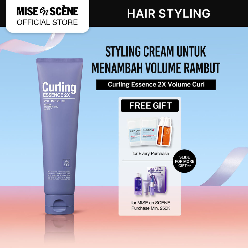 mise en scene Curling Essence 2X Volume Curl 150ml - Krim Rambut dengan Tekstur Ringan Untuk Styling
