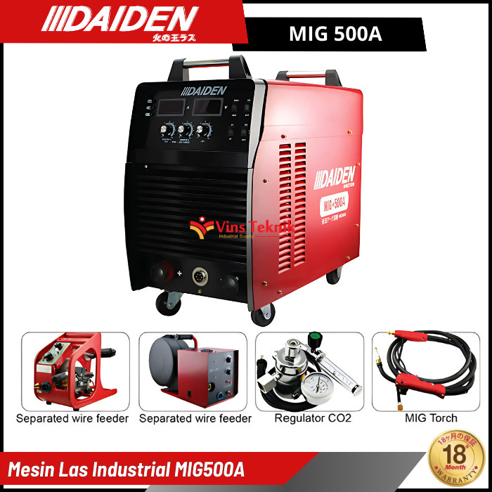 DAIDEN MIG 500 Mesin Las MMA MIG TIG Travo Las Inverter Trafo Las Co2 Flux Core Tanpa Gas 500A MIG 5