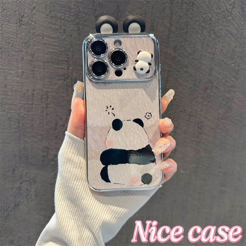 case iPhone 15 Stiker Beruang Marah Tampak Belakang Casing ponsel cocok untuk iPhone 7PLUS XS XR 11 