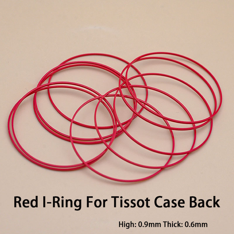 Red Gasket I-Ring 25-33MM Plastic Gasket Suitable  For Tissot Wat Case Bottom Cover T035 Couturier 1