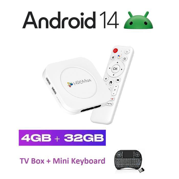 Android TV Box H96 MAX 4GB 64GB Bluetooth Miracast Resolusi 8K - TVBOX+KEY 4/32G