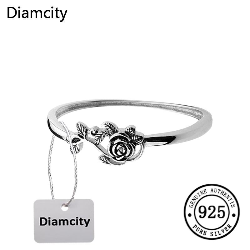 Diamcity Cincin Bunga Mawar Perak Thailand Vintage