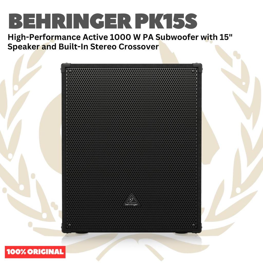 BEHRINGER PK15S High-Performance Active 1000 W PA Subwoofer with 15inch Speaker and Built-In Stereo 