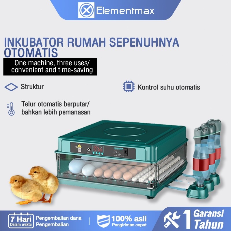 Elementmax 130 Buah Inkubator Otomatis Penuh Inkubator Ayam Cerdas 64 Buah Tempat Tidur Air Otomatis