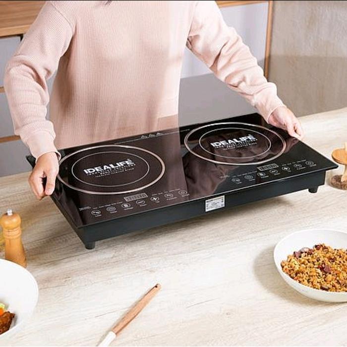 IDEALIFE - kompor 2 tungku Double Induction Stove - Kompor Listrik Induksi 2 Tungku- IL-201b Kabe lk