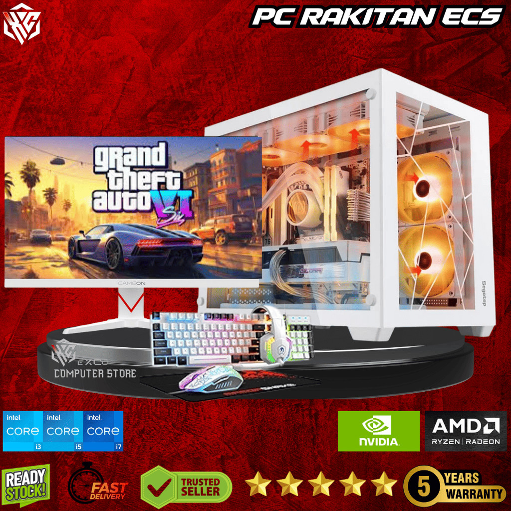 Cpu Pc Computer Komputer FULLSET CORE I7 10700F RAM 32GB VGA RTX 3050 8GB DDR6 GAMING EDITING DESAIN