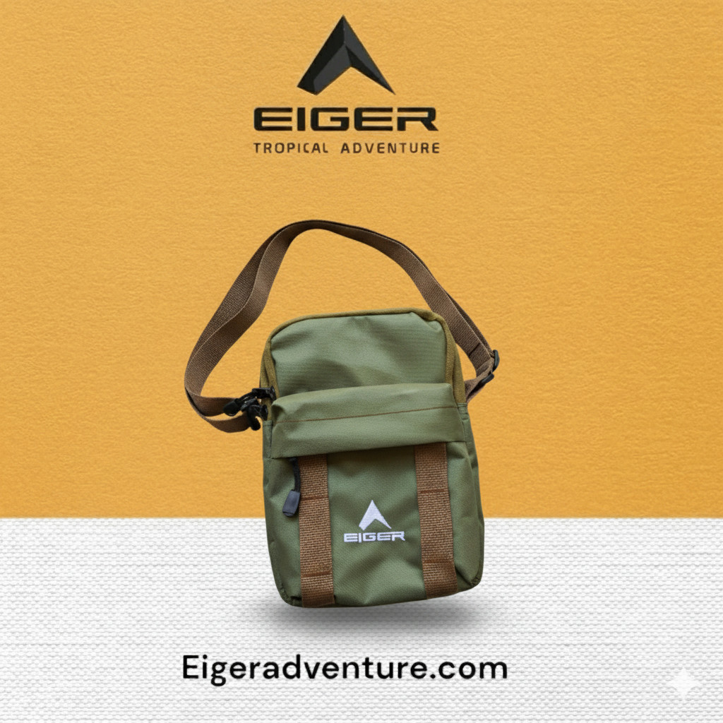 PROMO Tas Pria Selempang Eiger1989 Warna GREEN Army Terbaru Sporty Kekinian - ETHOS ADVENTURE