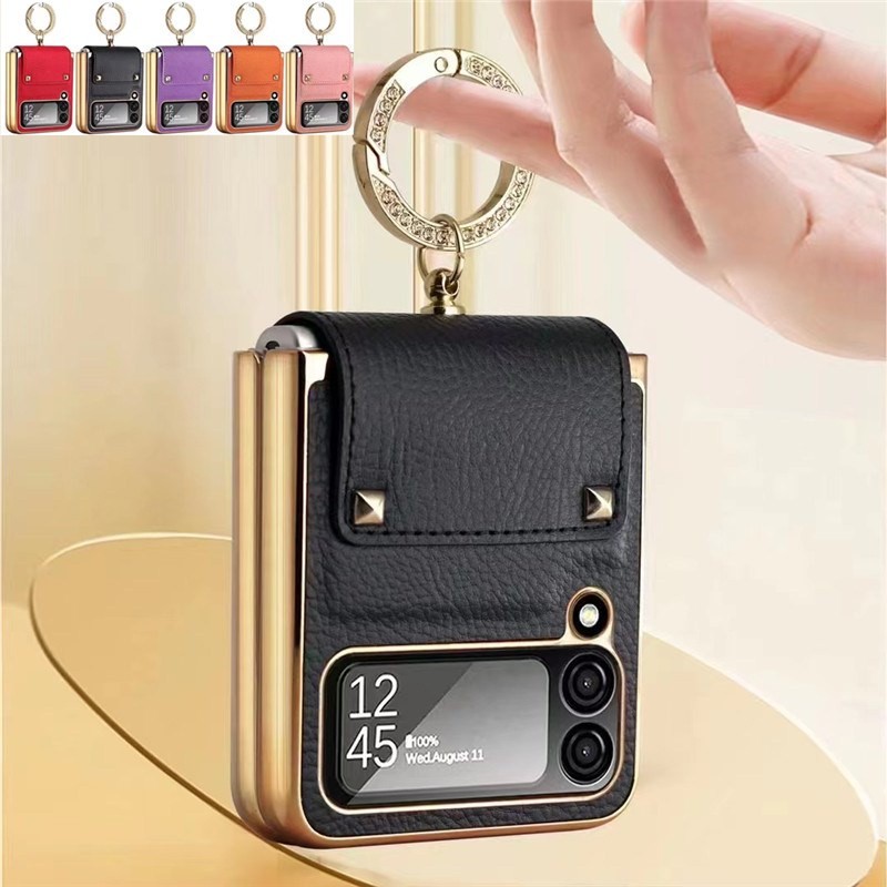 Casing Pelindung Layar Kamera Kulit Berlapis Mewah Samsung Galaxy Z Flip 4 Z Flip 3 5G Z Flip 4 Zfli