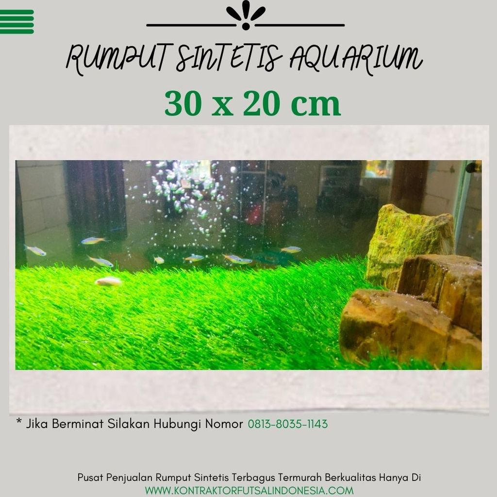 terlaris Rumput Sintetis Aquarium 30x20, Rumput Sintetis Aquarium Karpet, Rumput Sintetis Swiss Aqua