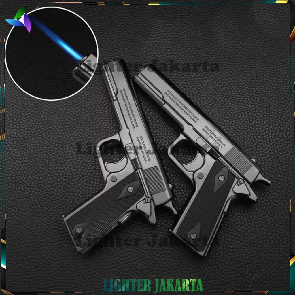 Korek Api Las Gas Pistol Metal Plastic M-1911 Q-706 4346
