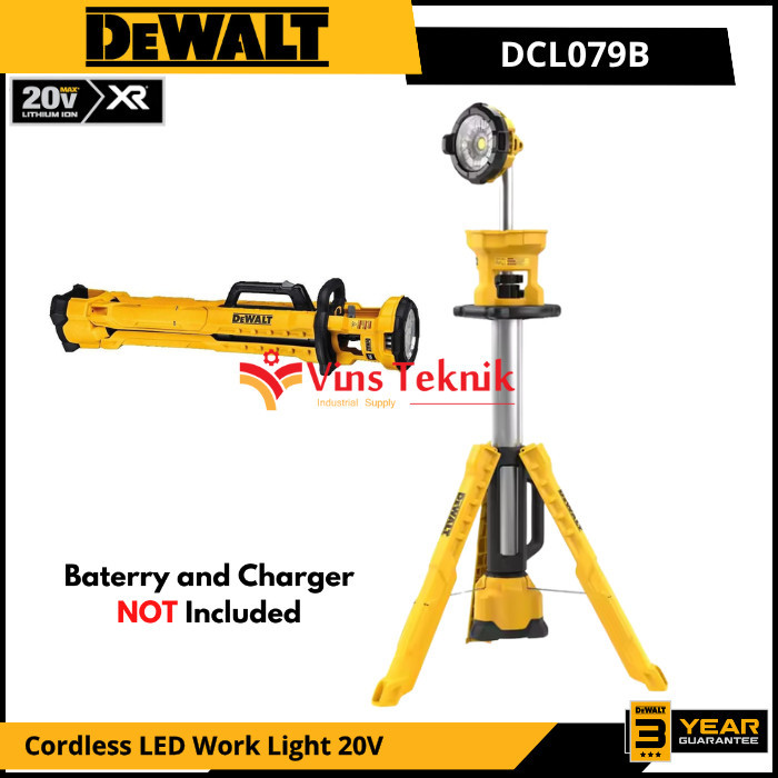 DEWALT DCL079 Cordless Tripod Light Bare Lampu DCL 079 - Unit Only