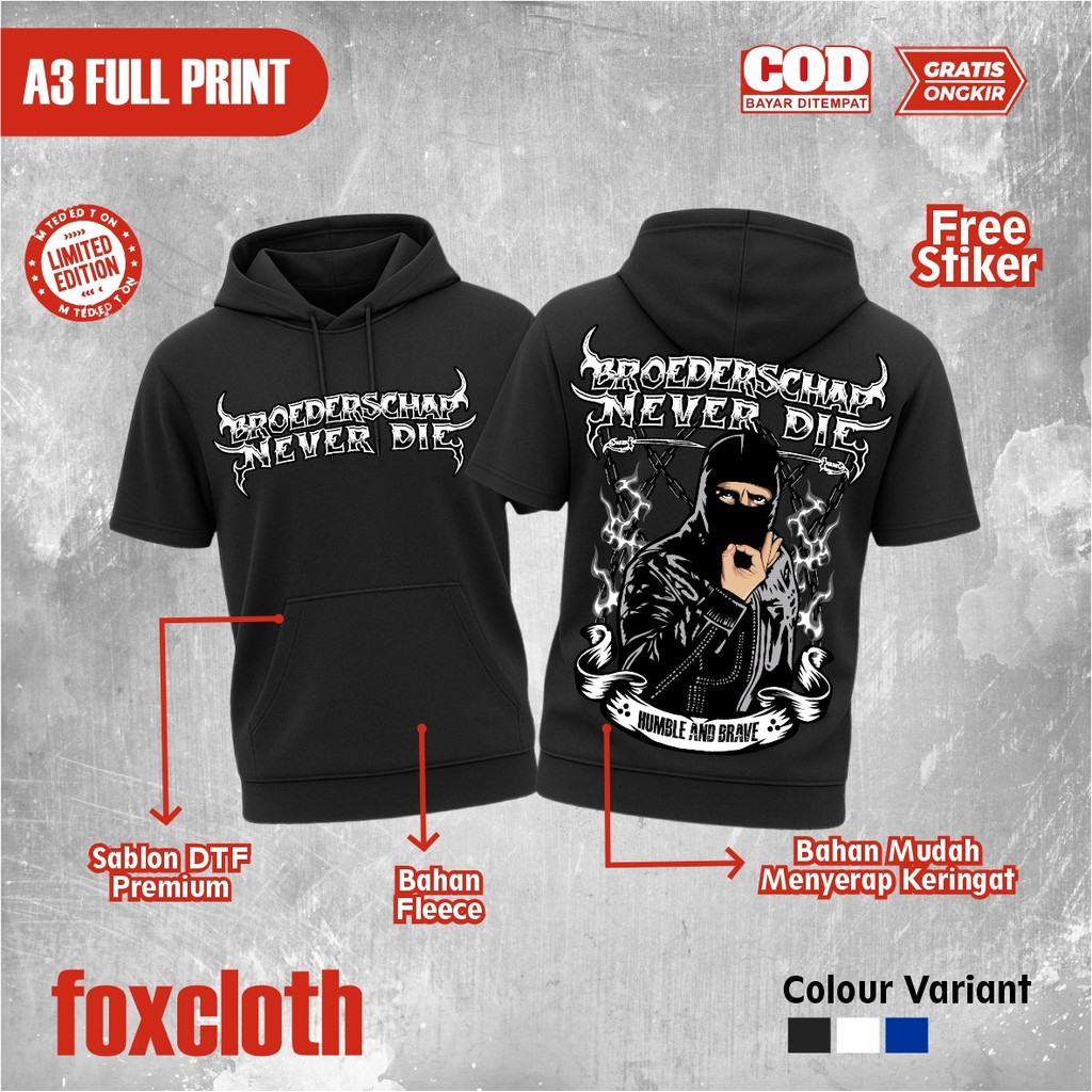 Ts-HOODIE PSHW BROEDERSCHAP NEVER DIE HUMBLE AND BRAVE  TS HOODIE PSHW TERBARU - TS HOODIE SH WINONG