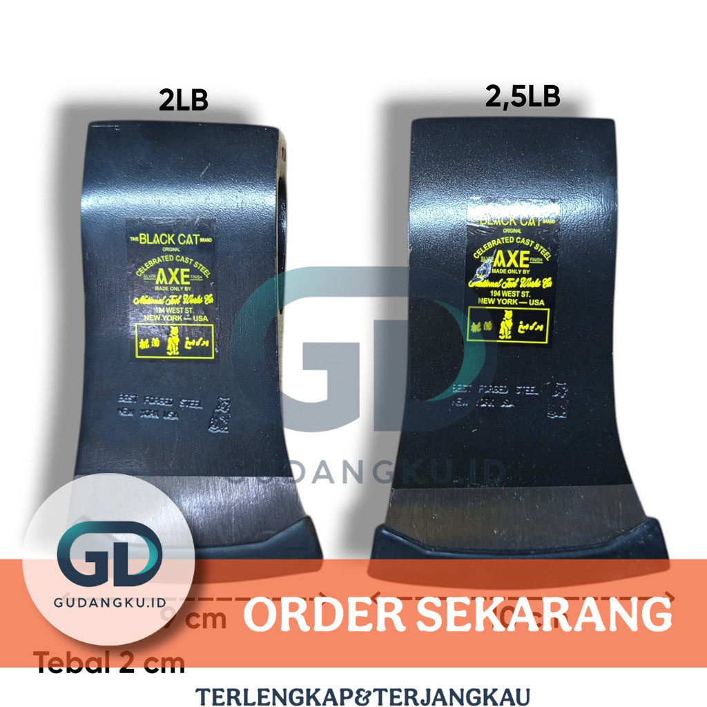 KAMPAK KAYU MERK BLACKCAT 2,5LB DAN 2LB ORIGINAL BAJA TEBAL PREMIUM (GUDANGKU.ID)