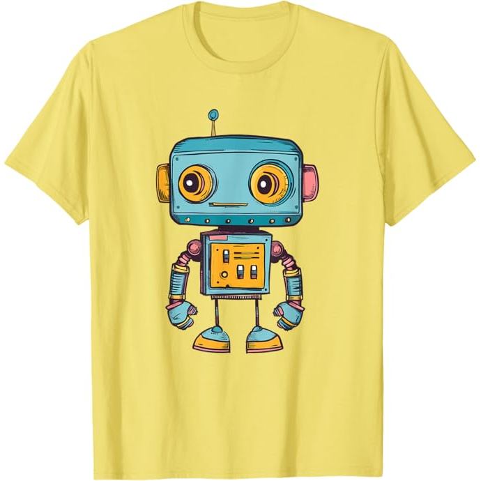 Kaos Dewasa Cute little Robot, Vintage Kids Robot T-Shirt - Kaos Pria - Kaos Wanita - Kaos Laki Laki