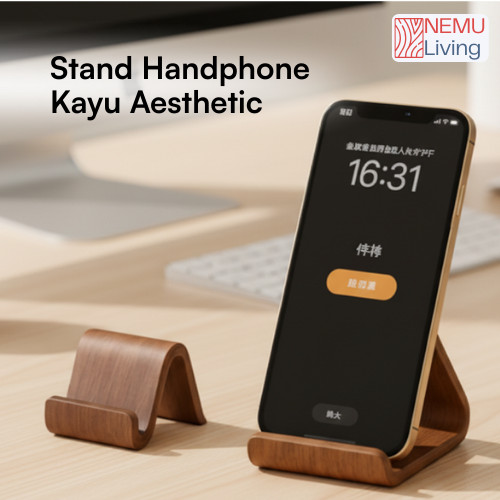 Stand Holder Hp Meja Wooden Phone Holder Stand Handphone Sandaran Dudukan Hp Ponsel Kayu